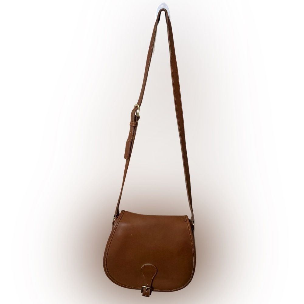 RARE Vintage Coach Saddle Bag Tan Leather Crossbody Bag - Picture 2 of 9